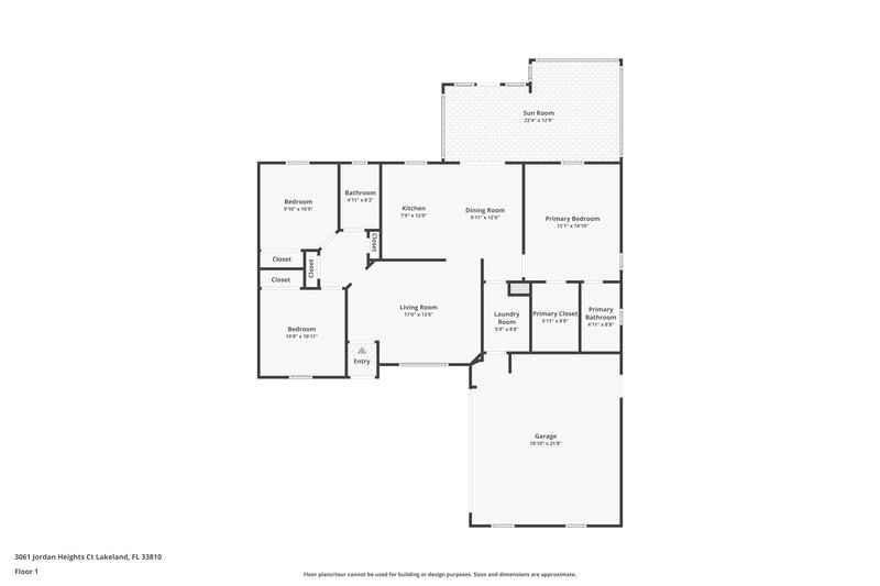 2,010/Mo, 3061 Jordan Heights Ct Lakeland, FL 33810 Floorplan View