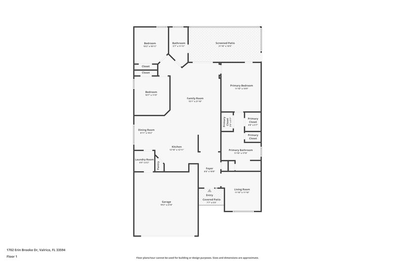2,020/Mo, 1702 Erin Brooke Dr Valrico, FL 33594 Floor Plan View