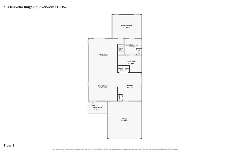 2,255/Mo, 10330 Avelar Ridge Dr Riverview, FL 33578 Floor Plan View