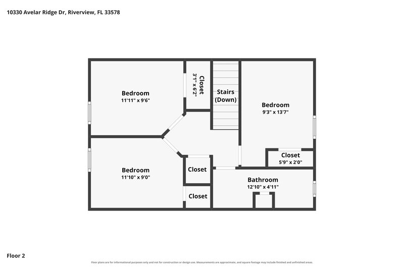 2,255/Mo, 10330 Avelar Ridge Dr Riverview, FL 33578 Floor Plan View 2