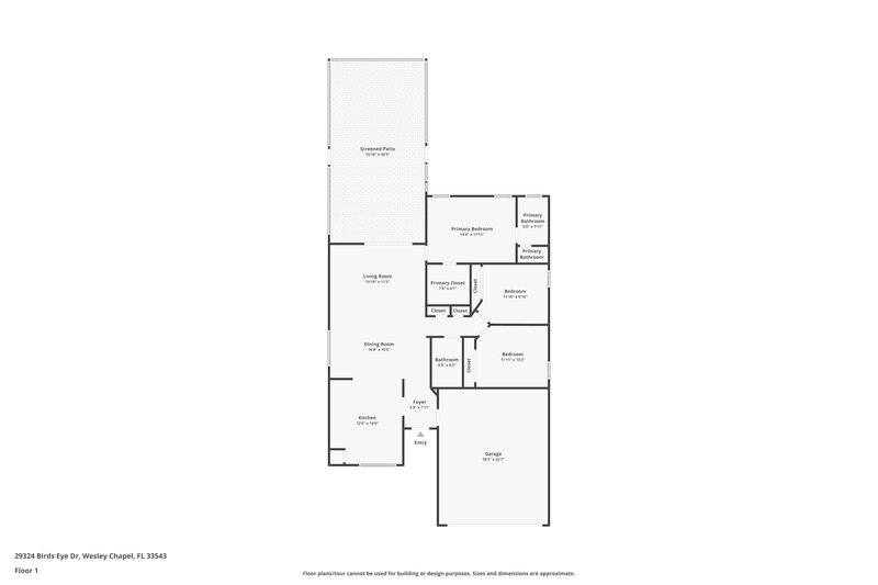 2,155/Mo, 29324 Birds Eye Dr Wesley Chapel, FL 33543 Floor Plan View