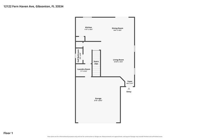 2,070/Mo, 12122 Fern Haven Ave Gibsonton, FL 33534 Floor Plan View