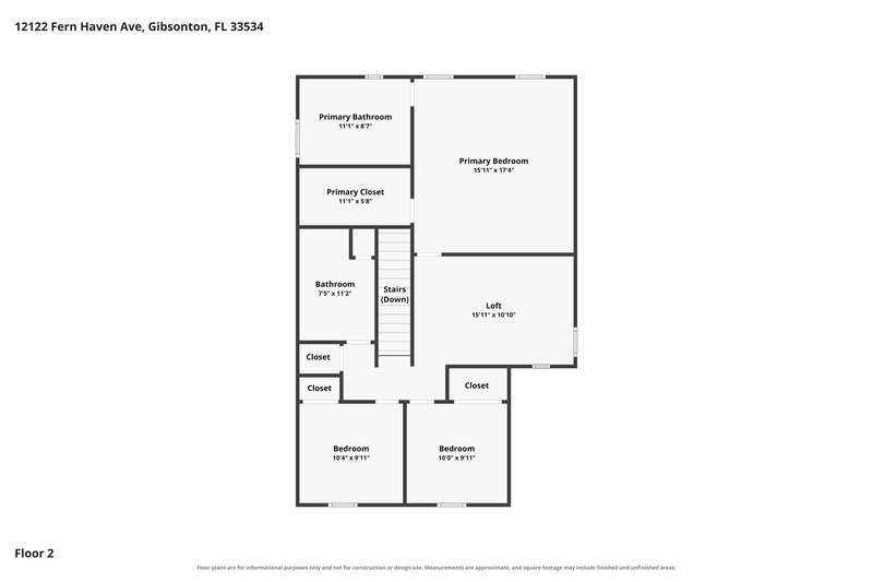 2,070/Mo, 12122 Fern Haven Ave Gibsonton, FL 33534 Floor Plan View 2