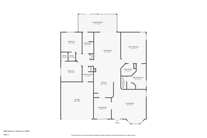 2,660/Mo, 2005 Kiowa Ln Valrico, FL 33596 Floor Plan View