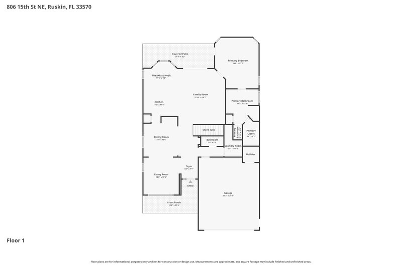 2,305/Mo, 806 15th St NE Ruskin, FL 33570 Floor Plan View