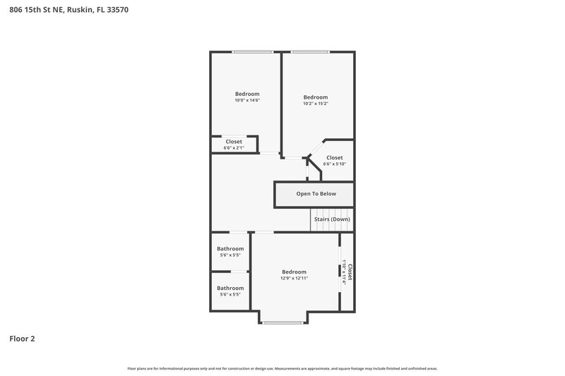 2,305/Mo, 806 15th St NE Ruskin, FL 33570 Floor Plan View 2
