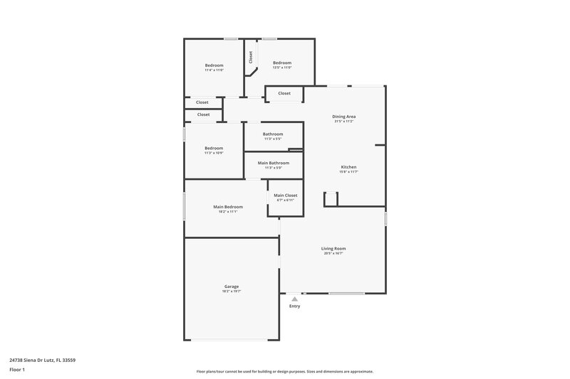 2,345/Mo, 24738 Siena Dr Lutz, FL 33559 Floor Plan View