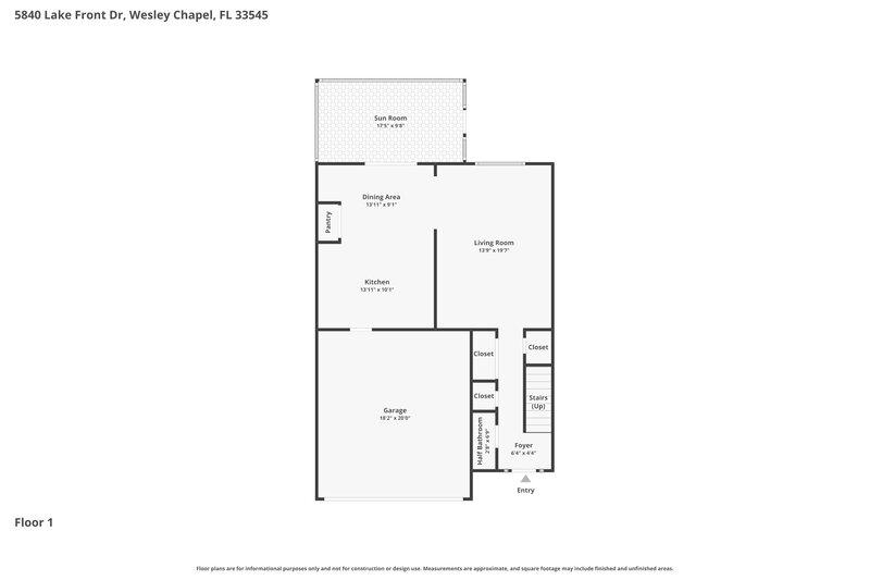 2,225/Mo, 5840 Lake Front Dr Zephyrhills, FL 33545 Floor Plan View