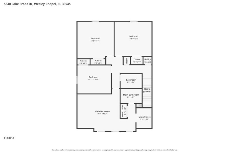 2,225/Mo, 5840 Lake Front Dr Zephyrhills, FL 33545 Floor Plan View 2