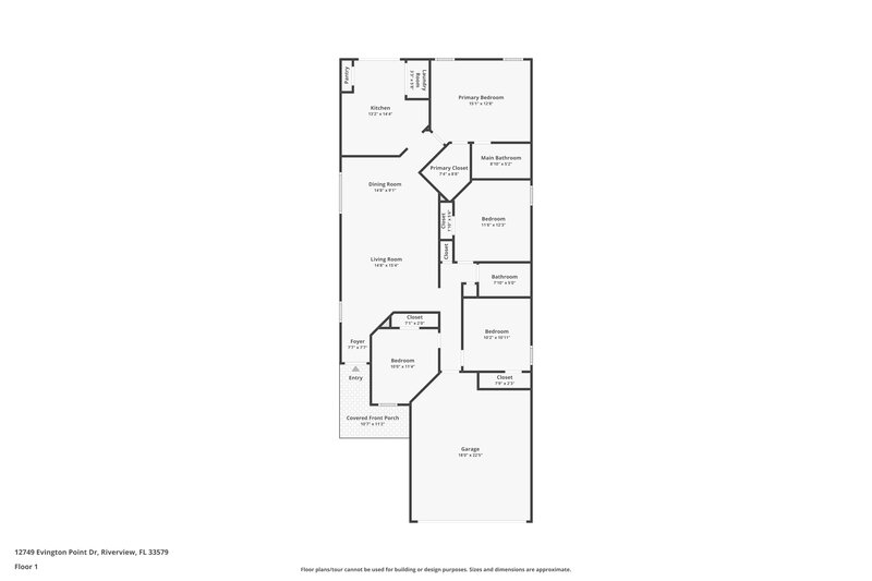 2,065/Mo, 12749 Evington Point Dr Riverview, FL 33579 Floor Plan View
