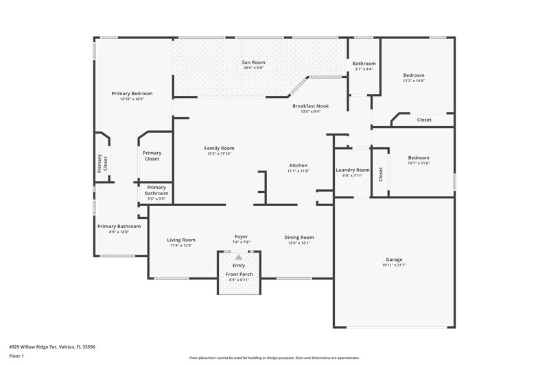 2,285/Mo, 4929 Willow Ridge Ter Valrico, FL 33596 Floor Plan View