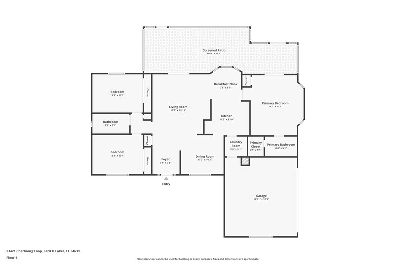 2,045/Mo, 23421 Cherbourg Loop Land O' Lakes, FL 34639 Floor Plan View
