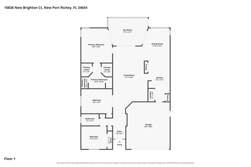 2,065/Mo, 10836 New Brighton Ct New Port Richey, FL 34654 Floorplan View