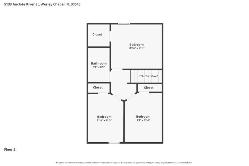 2,090/Mo, 5133 Anclote River St Wesley Chapel, FL 33545 Floor Plan View 2