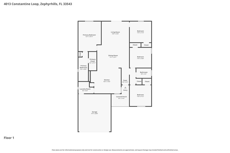 2,165/Mo, 4013 Constantine Loop Wesley Chapel, FL 33543 Floor Plan View