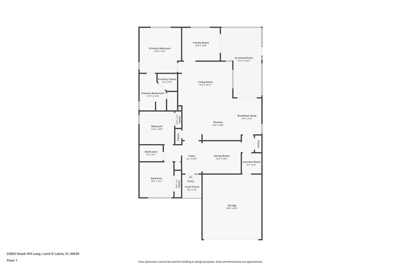 2,265/Mo, 22852 Hawk Hill Loop Land O' Lakes, FL 34639 Floor Plan View