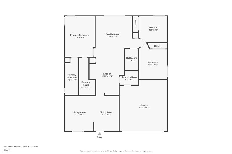2,025/Mo, 515 Somerstone Dr Valrico, FL 33594 Floor Plan View