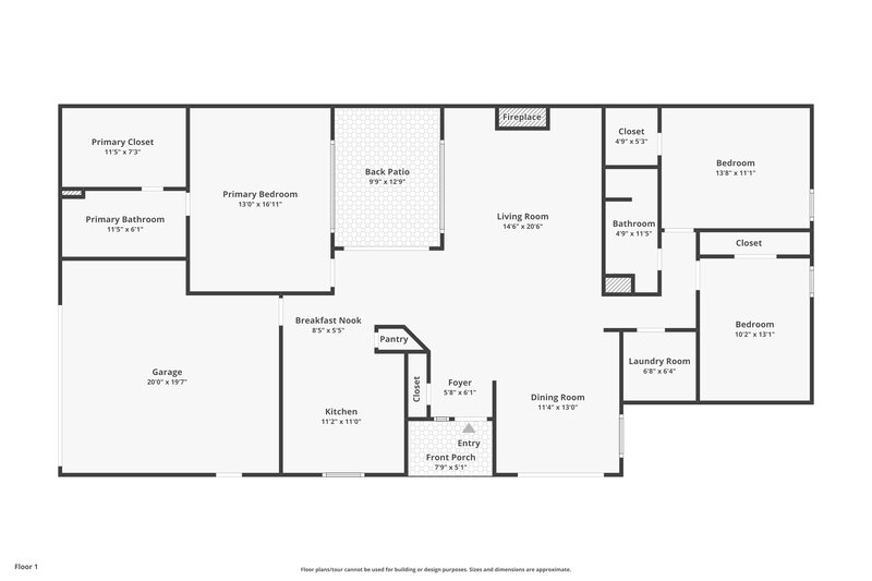 2,805/Mo, 7022 Drury St Tampa, FL 33635 Floor Plan View