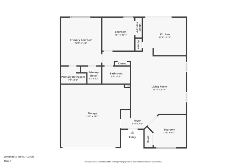 2,010/Mo, 2608 Shilo Ct Valrico, FL 33596 Floorplan View