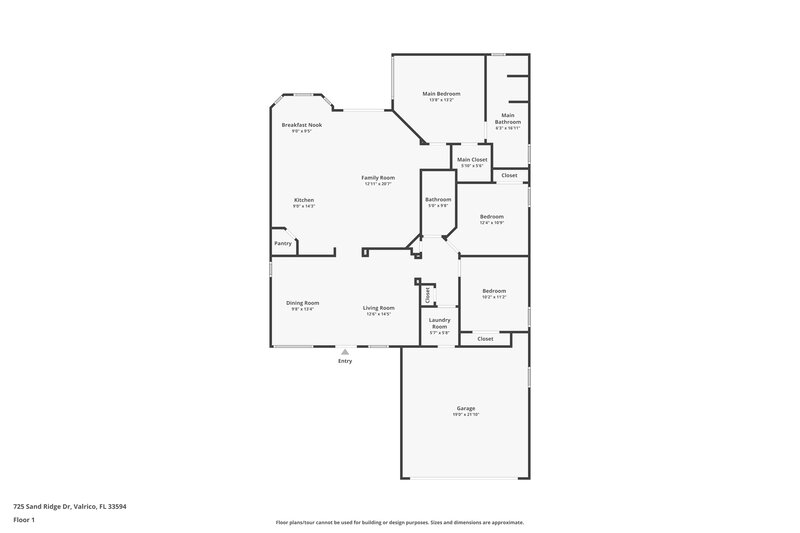2,230/Mo, 725 Sand Ridge Dr Valrico, FL 33594 Floor Plan View