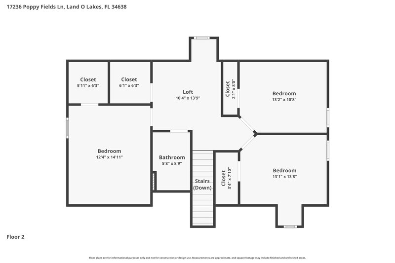 0/Mo, 17236 Poppy Fields Ln Land O' Lakes, FL 34638 Floor Plan View 2