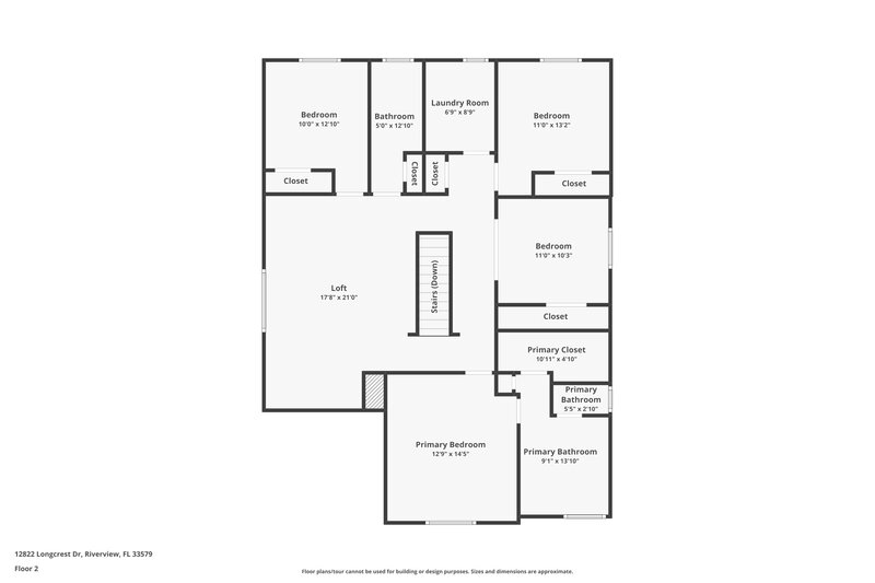 2,155/Mo, 12822 Longcrest Dr Riverview, FL 33579 Floor Plan View