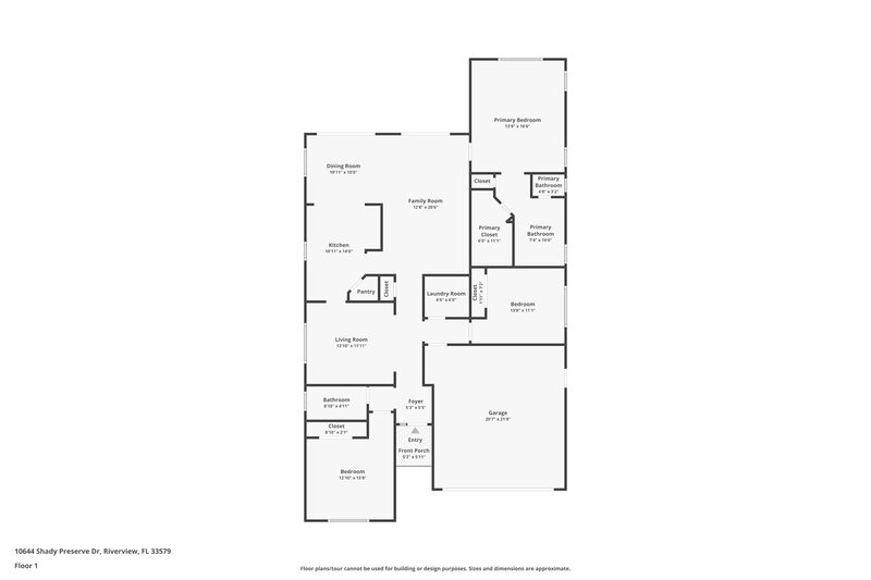 2,030/Mo, 10644 Shady Preserve Dr Riverview, FL 33579 Floor Plan View