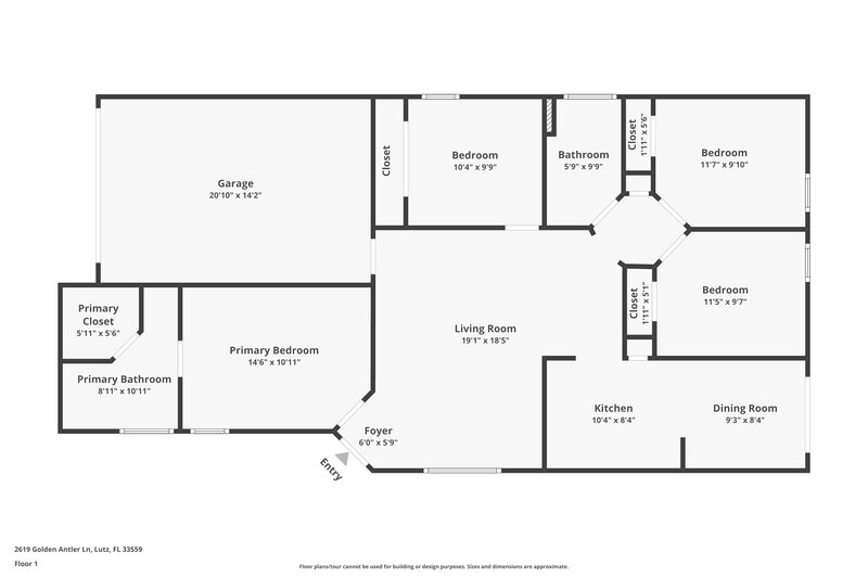 3,740/Mo, 2619 Golden Antler Ln Lutz, FL 33559 Floor Plan View