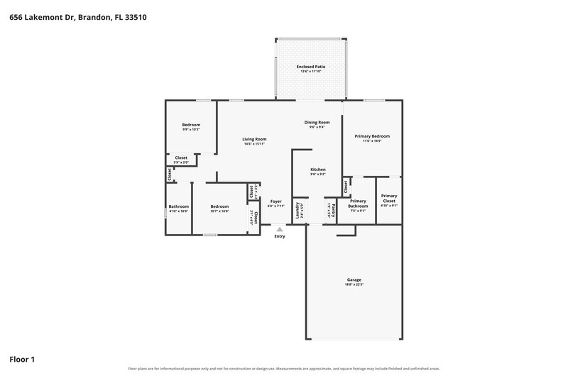2,080/Mo, 656 Lakemont Dr Brandon, FL 33510 Floor Plan View