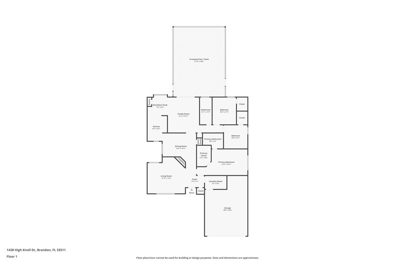2,515/Mo, 1428 High Knoll Dr Brandon, FL 33511 Floor Plan View