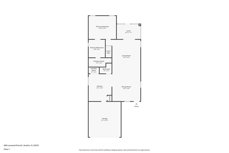 3,780/Mo, 908 Larwood Pine Dr Ruskin, FL 33570 Floor Plan View