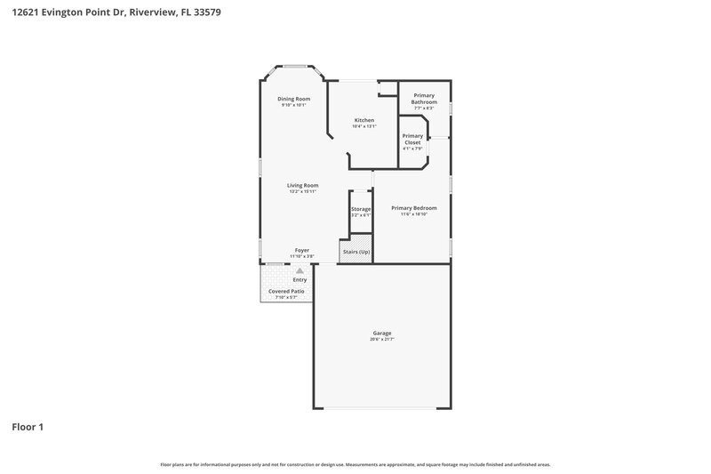 2,325/Mo, 12621 Evington Point Dr Riverview, FL 33579 Floor Plan View