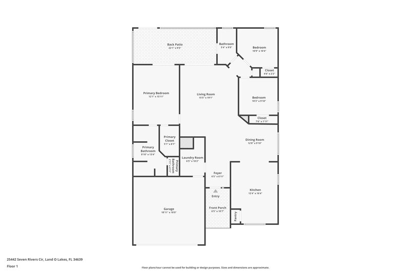 2,150/Mo, 25442 Seven Rivers Cir Land O' Lakes, FL 34639 Floor Plan View