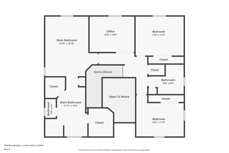 2,120/Mo, 7548 Blue Spring Dr Land O' Lakes, FL 34637 Floor Plan View