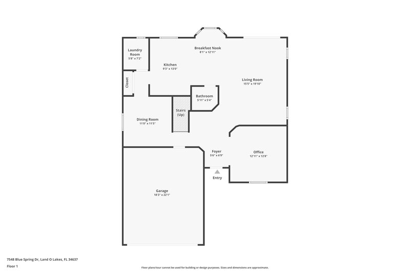2,120/Mo, 7548 Blue Spring Dr Land O' Lakes, FL 34637 Floor Plan View 2