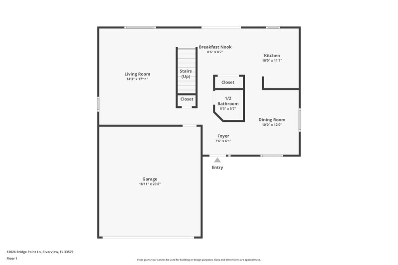 2,150/Mo, 12026 Bridge Point Ln Riverview, FL 33579 Floor Plan View