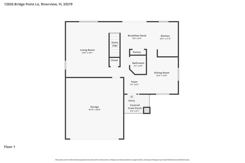 2,180/Mo, 12026 Bridge Point Ln Riverview, FL 33579 Floor Plan View