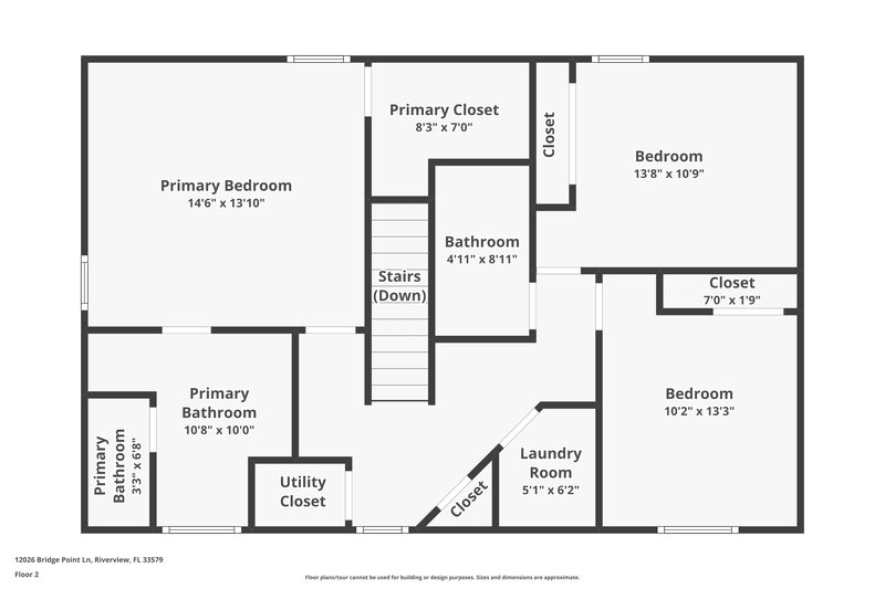2,150/Mo, 12026 Bridge Point Ln Riverview, FL 33579 Floor Plan View 2