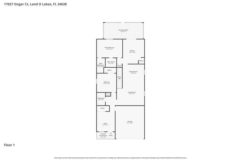 4,070/Mo, 17027 Ongar Ct Land O' Lakes, FL 34638 Floor Plan View