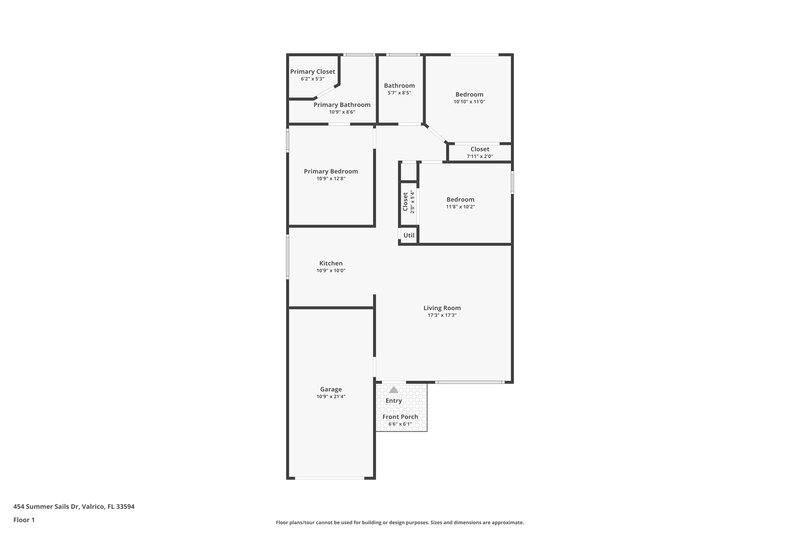 1,890/Mo, 454 Summer Sails Dr Valrico, FL 33594 Floor Plan View
