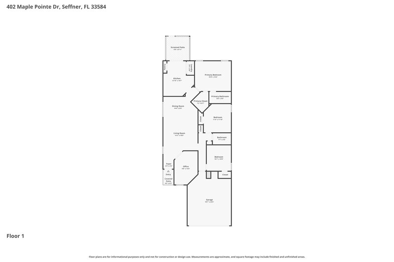 2,225/Mo, 402 Maple Pointe Dr Seffner, FL 33584 Floor Plan View