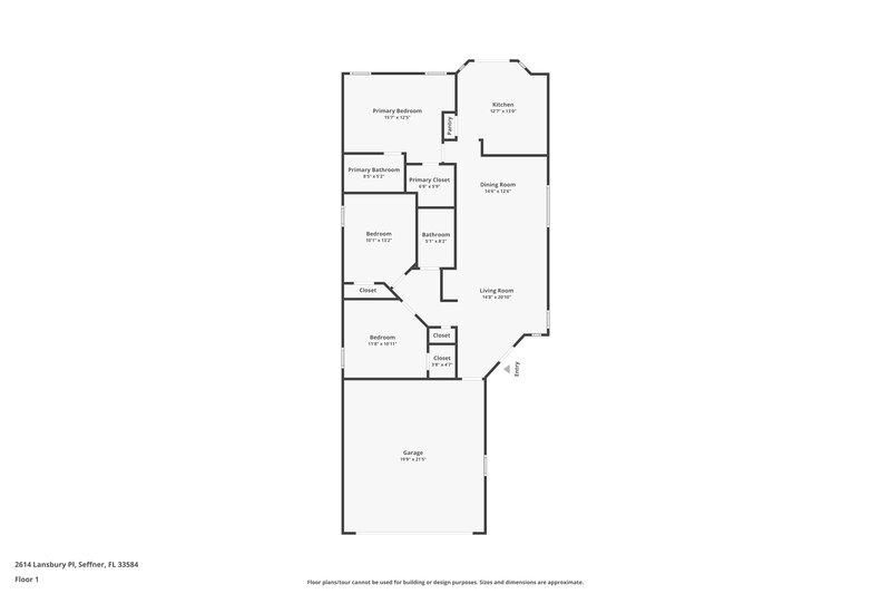 2,065/Mo, 2614 Lansbury Pl Seffner, FL 33584 Floor Plan View