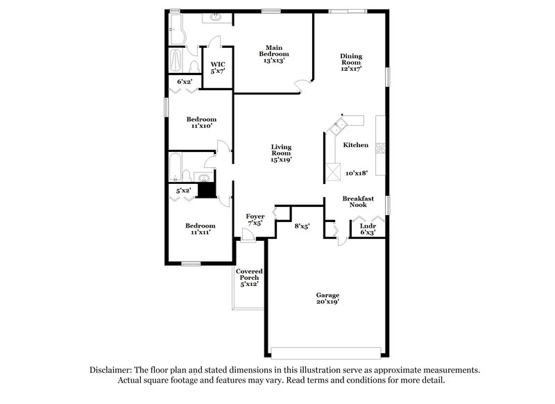 1,990/Mo, 12938 Bridleford Dr Gibsonton, FL 33534 Floor Plan View