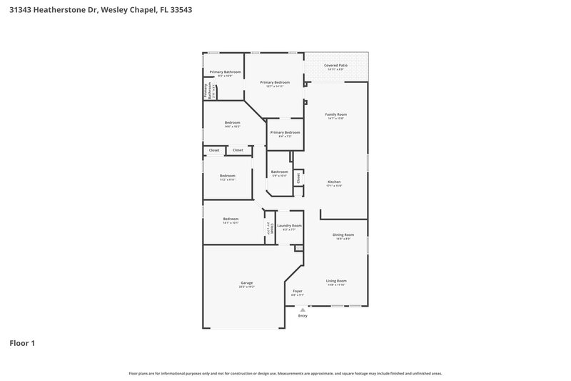 2,325/Mo, 31343 Heatherstone Dr Wesley Chapel, FL 33543 Floor Plan View