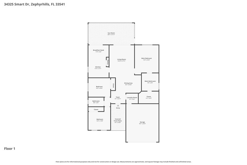 2,060/Mo, 34325 Smart Dr Zephyrhills, FL 33541 Floor Plan View