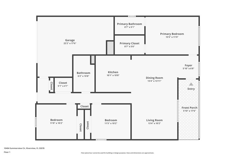 1,730/Mo, 10404 Summerview Cir Riverview, FL 33578 Floor Plan View