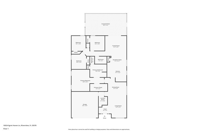 2,260/Mo, 10524 Egret Haven Ln Riverview, FL 33578 Floor Plan View