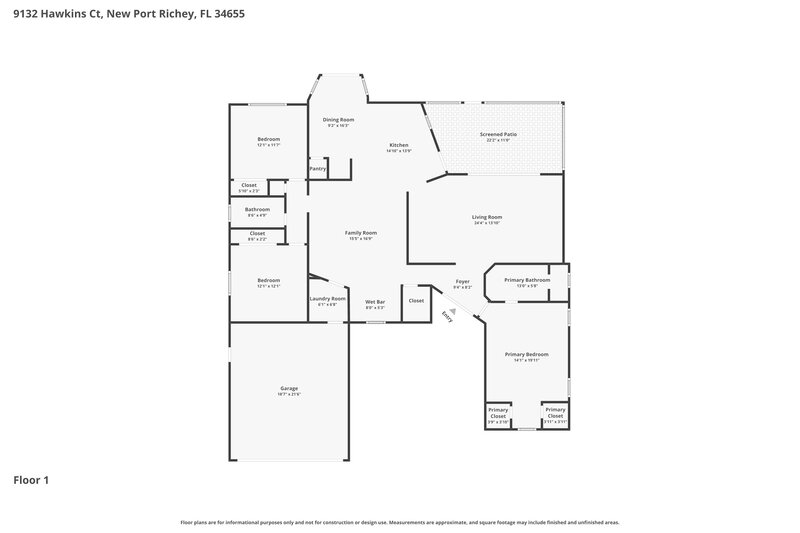 0/Mo, 9132 Hawkins Ct New Port Richey, FL 34655 Floor Plan View