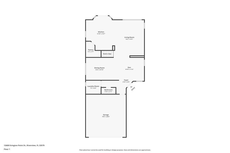 2,475/Mo, 12608 Evington Point Dr Riverview, FL 33579 Floor Plan View