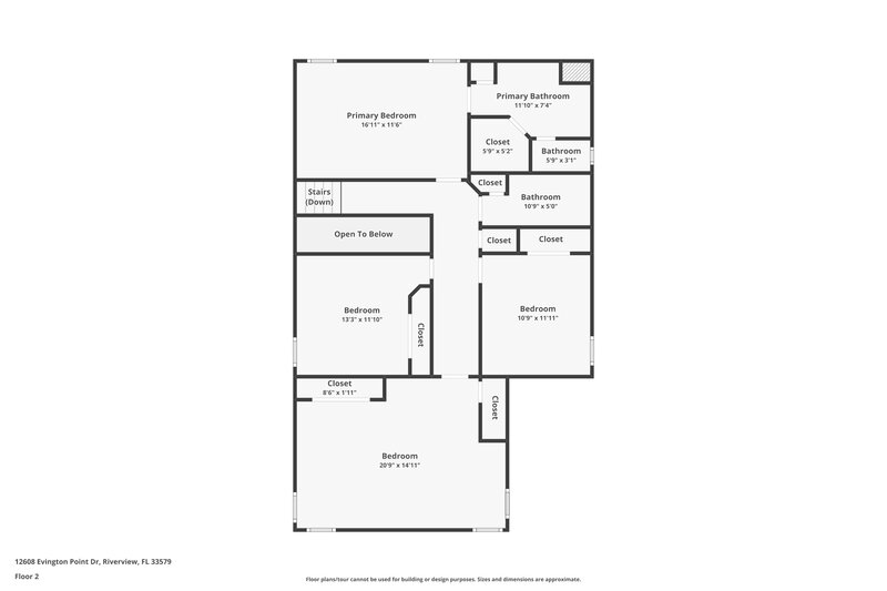 2,475/Mo, 12608 Evington Point Dr Riverview, FL 33579 Floor Plan View 2